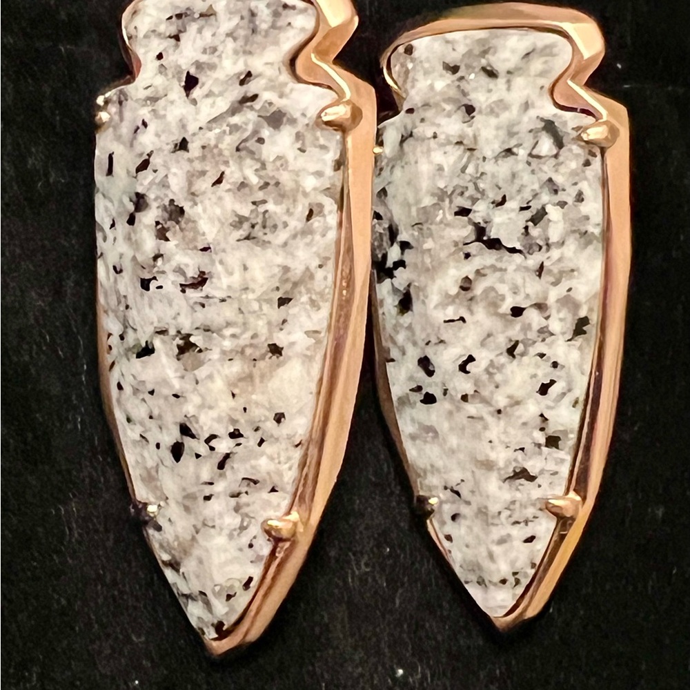 Kendra Scott Rose Gold with Black and White Stone Earrings